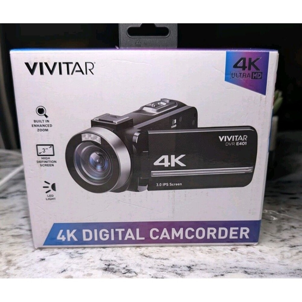 Vivitar 4K Digital Camcorder DVR E401 Ultra HD Video Camera 3" Screen Black NEW